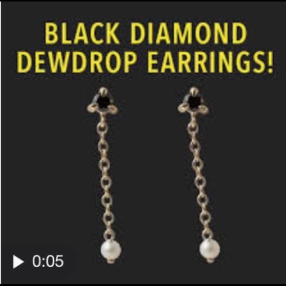Catbird black diamond dewdrop earrings
